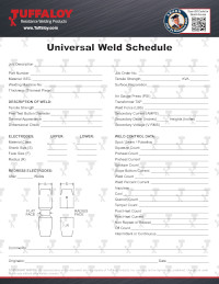 Universal Weld Schedule Form